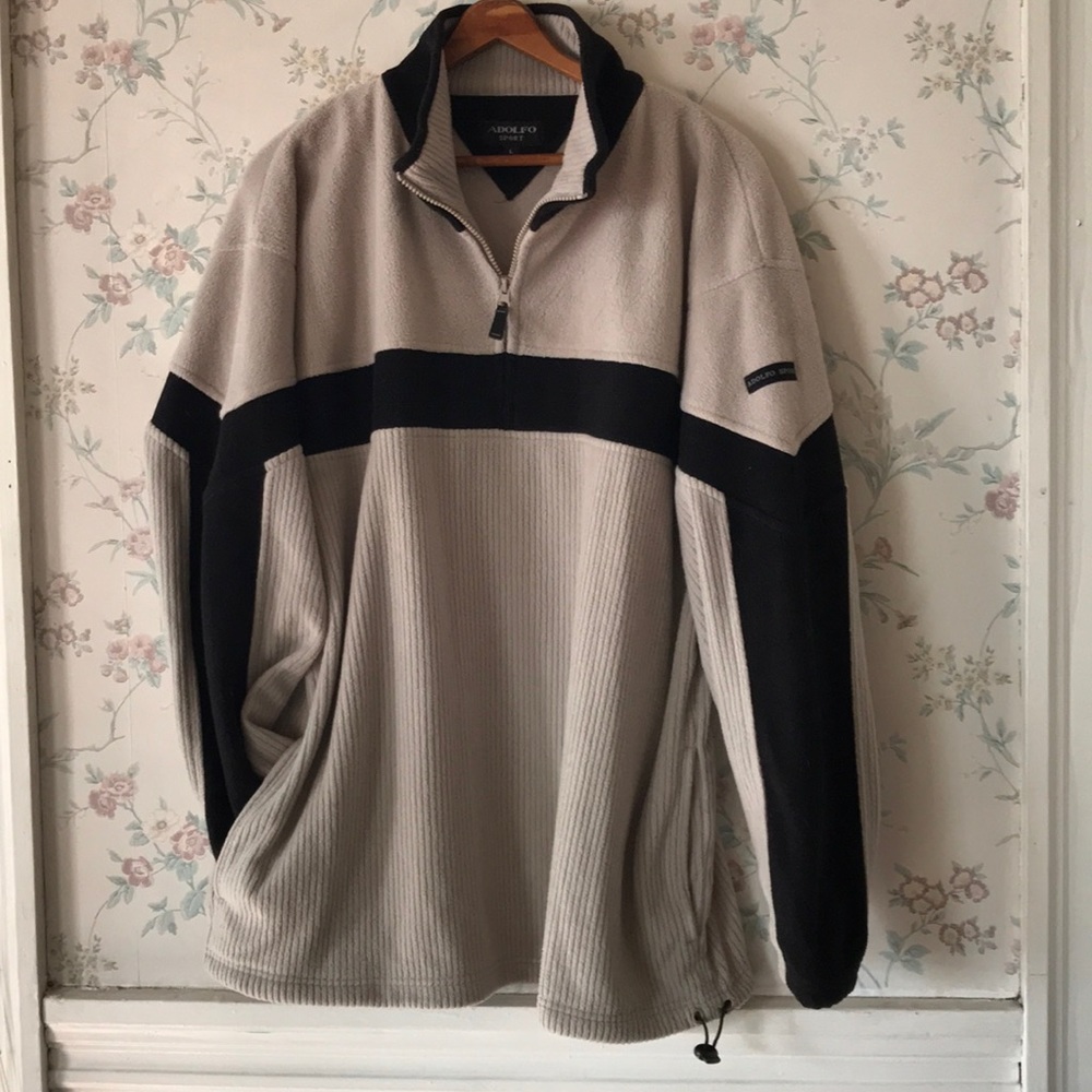 Adolfo Sport Fleece pullover sweatshirt 1/4 zipper
